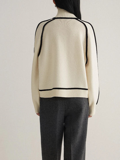 Sophia Bow Ribbed Turtleneck