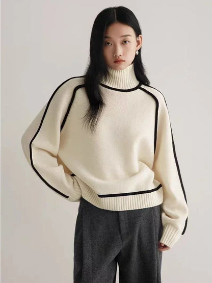 Sophia Bow Ribbed Turtleneck